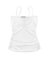Lay Shirred Mesh Layered Sleeveless