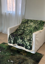 green bloom tassel blanket