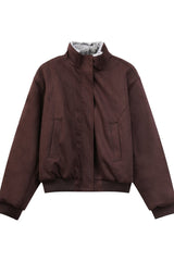 Vintage Fur Collar Bomber Jacket