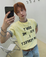 Fix Slogan Lettering Short Sleeve T-shirt