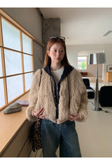 アイズフーディドレイヤードファージップアップジャケット