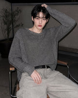(UNISEX) Two-Tone Round Knit