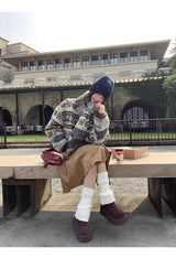 Snow reversible muffler fleece zip-up