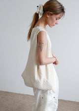 Stripe Scrunchie_Beige&White