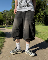 Daken Distressed Cargo Denim Bermuda