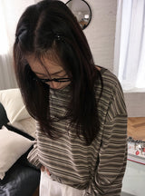 [unisex] マジェボーダーオーバー長袖Tシャツ