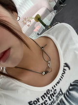 Leather Ball Buckle Necklace