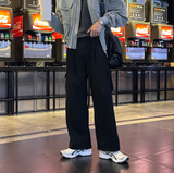 LMN ジニーピンタックカーゴワイドデニムパンツ (ブラック)