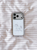 [Magsafe] ピンクポニー シルバーガラスバンパーケース