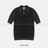 LMN リフェルピグメントウォッシャブルカラー半袖ニット (5 colors)