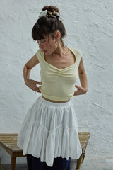 Wave frill skirt_ivory