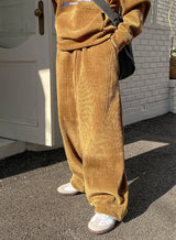 [Mink Brushed] Trust velvet corduroy crop hood pants SET