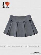 Bow Pleats A-line Skirt