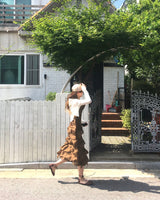 evelyn ruffle long dress