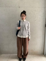 ハルカボカシ毛ニットバンディングワイドパンツ