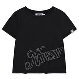 KIRSHレタリングスリムフィットTシャツ [ブラック]