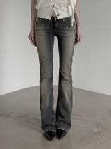 Sand Tin Washed Raw Bootcut Denim