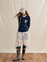 British Check Scarf Linen Blouse