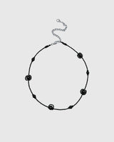 Onyx linked pattern necklace – short