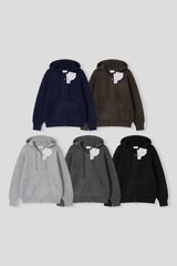 Inkiso knit crop two-way hoodie zip-up