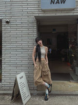 フォーシーズンリブクロップキャップスリーブレス (ブラキャップあり)