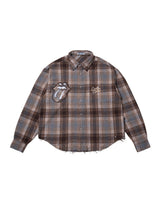DCxRS ウエスタンリベットフラネルシャツ Brown
