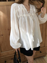 Robe shirring loose blouse