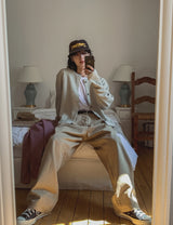 Gold stitch camp cap