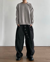 Obi Button Denim Pants