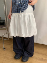 [unisex] ハシンデニムストリングワイドパンツ