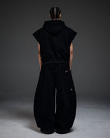M.C.R. code stud zip-up vest HD BK