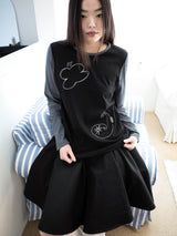 ニードルワークロングスリーブT (BLACK)