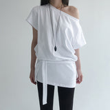 Oronti One-Shoulder Strap Short-Sleeve T-Shirt (2 Colors)