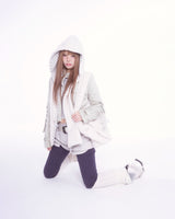 Fluffy hood muffler (ivory)
