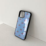 cherry glossy glass bumper case (conflower blue)