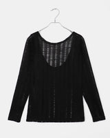 Tida oversized-fit punching see-through long-sleeved knitwear