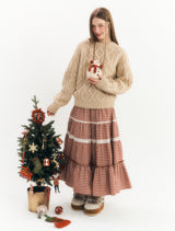 Charelle Tiered Skirt (Red)