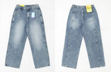Back cut denim pants