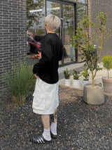 White Cargo Bermuda Pants