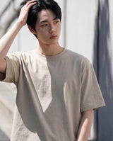 26SS★ メンズクロップドシルケット半袖Tシャツ