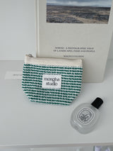 ジッパーポーチ - Summer tweed (green)
