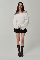 Sofie buckle pleats skirt, Black