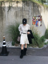 ロピーアルパカボタンラウンドニット(9c)