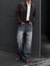 Luen Contrasted leather jacket
