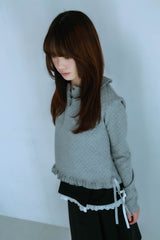 dot frill tee (gray)