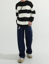 [BELT SET] Rope Line Denim Pants