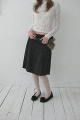 cut out wrap pleated skirt