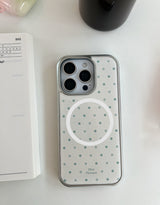 [MADE]ミントクリーム エポキシ シルバー MagSafe対応 iPhoneケース