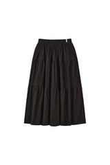 DOT LAYERED LONG SKIRT (BLACK)