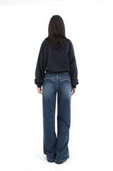 MID WAIST SLIM WIDE LEG DENIM code 26019